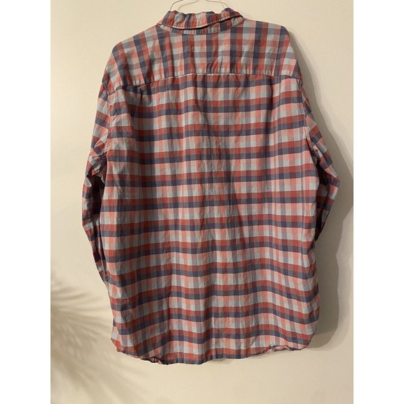 American Eagle Seriously Soft Plaid Long Sleeve Button Up Size XXL Red And Blue - Picture 2 of 5
